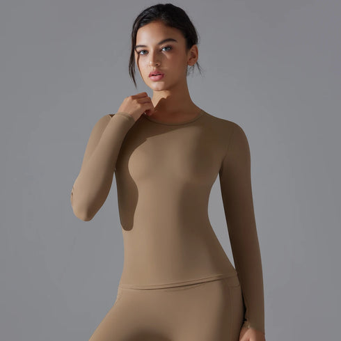 Yoga Shirts for Women Long Sleeve Winter Fitness Running Gym Workout Dry Fit Breathable Sports Top