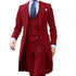 Chinese Red Classic Men's 3-Piece Tuxedo Suit - Veiai Cotton Polyester Blend - Daily Formal Wear