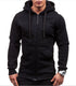 Men's Casual Zip-Up Hooded Sweatshirt Jacket - Solid Color Cardigan for Spring and Autumn, Perfect Daily Wear Outerwear & Coats