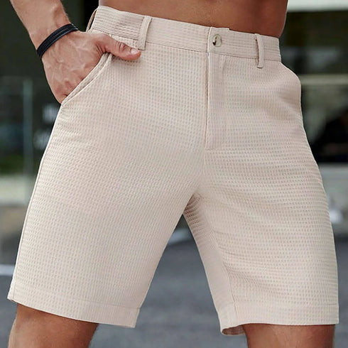 Men's Summer Quarter Pants Solid Color Casual Pants Shorts