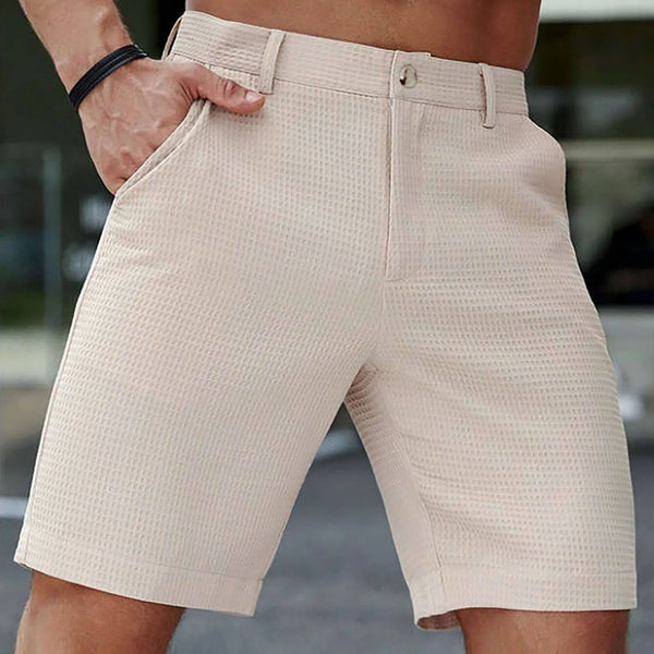 Men's Summer Quarter Pants Solid Color Casual Pants Shorts