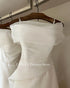 Off The Shoulder Organza A Line Wedding Dress With Ruched Bodice And Lace Up Back Plus Size Bridal Gown