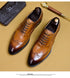 Genuine Cow Leather Brogue Oxford Shoes for Men Vintage Handmade Casual Flats