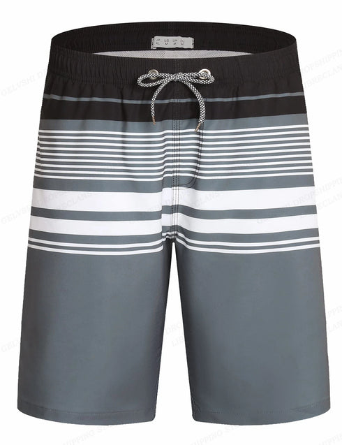 Striped Beach Shorts Men Fashion Swimwear Board Shorts Trunk