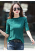Half Turtleneck Ice Silk T-shirt Women's Sweater Mid-sleeved Temperament Versatile Top Fashionable Inner Wear Summer New Style