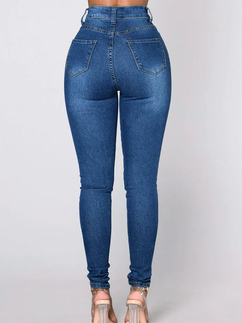 Women’s Skinny Jeans Vintage Denim Stretch Trousers Streetwear