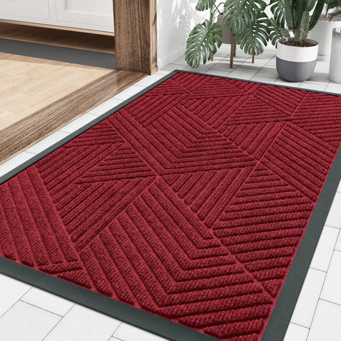 Absorbent Low Profile Entryway Rug Non-Slip Washable Welcome Mat for Heavy Duty Use