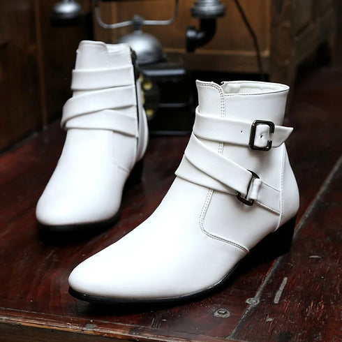 Stylish Leather Chelsea Boots for Men - Designer Casual and Formal Buckle Strap Footwear