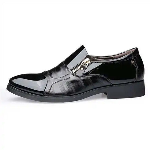 Stylish Men's Leather Oxfords - Comfortable Round Toe Flats for Office, Business, and Wedding Occasions