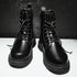 Men's Classic Leather Biker Boots - Trendy Waterproof Ankle Footwear for Autumn & Winter