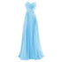 Strapless A-Line Chiffon Bridesmaid Dress With Beading Crystals and Pleats Corset Back