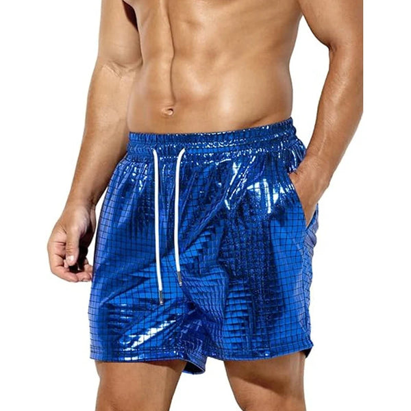 Vintage Style Beach Shorts Mens Fashion Casual Loose Tie-up Shorts