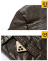 Winter Fashion Business Casual Men's Windbreaker Leather Jacket with Plush Fleece and Stylish Button Design for Warmth and Comfort