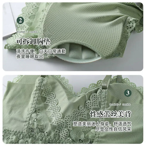 Luxe Lace Wireless Bralette for Women - Elegant Backless Camisole Crop Top Underwear with Floral Hollow Out Design, Perfect for Summer and Going Out