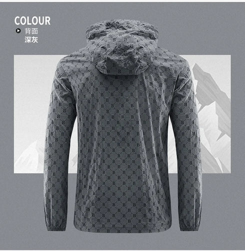 Men's Lightweight Summer Cycling Jacket - UV Protection Windbreaker for Mountain Hiking, Fishing, and Casual Sports with Quick Drying Hooded Design