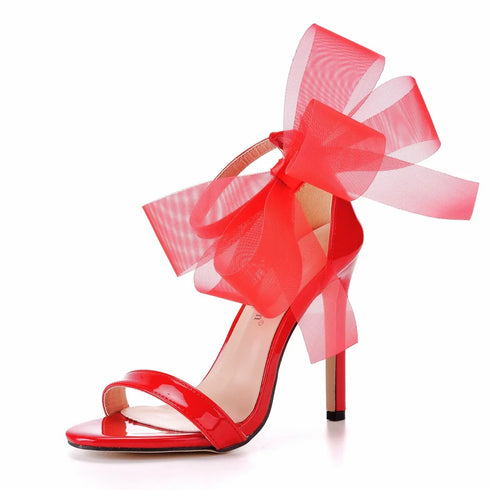 Elegant Women's Sandals with Pointed Toe and Butterfly Knot for Wedding and Office Wear