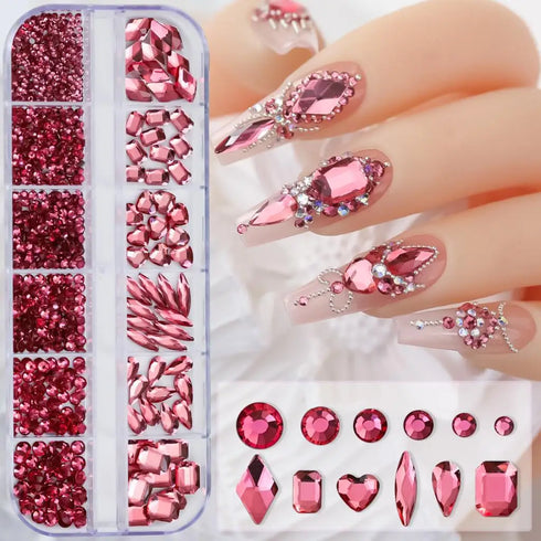 Luxury Nail Art Decoration with Mixed Rhinestones and Crystal Gems for Stunning Manicure Accessories - Perfect for Fall Season Nails