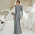 Elegant O-neck Long Sleeve Bodycon Evening Party Dresses