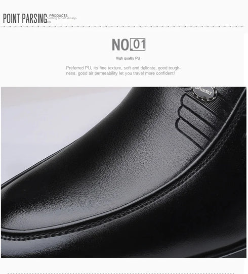 Men's Leather Formal Business Shoes for Casual Work and Comfort
