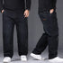 Plus Size Mens Jeans Loose Denim Straight Leg Stretch Casual Trousers