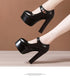 15cm Block High Heels Shoes Thick Platform Women Pumps