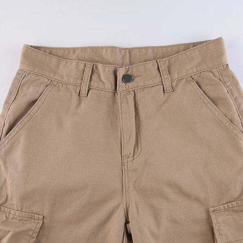 Vintage-Inspired Low Waist Y2K Cargo Pants for Women - Trendy Straight Denim Jeans with Pockets for Effortless Streetwear Looks and Fall Outfits with Jeans