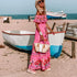 Elegant One-shoulder Short-sleeved Dress For Women Fashion Splicing Floral Print Dresses