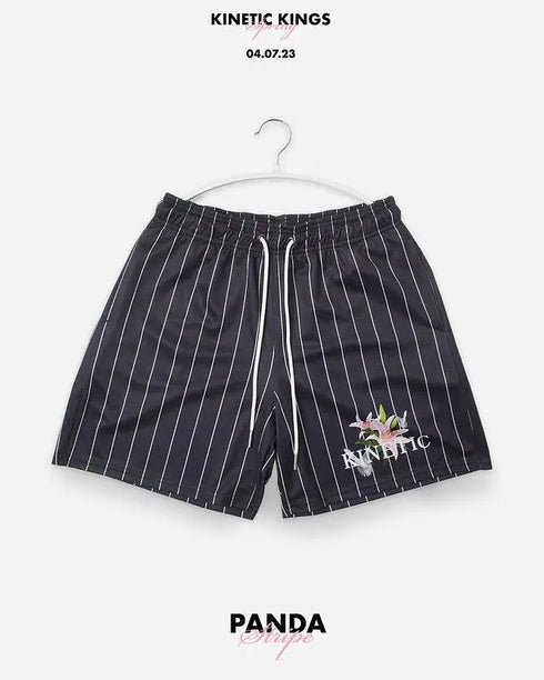 Striped Pattern Casual Shorts for Men's Fitness and Basketball