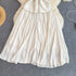 Runway Spring Pleated Chiffon Lace Party Long Dress Midi Dresses