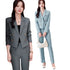 Chic Women's Office Suit Set: Long Sleeve Double Breasted Short Tops with Slim High Waisted Pencil Pants for Spring Fashion