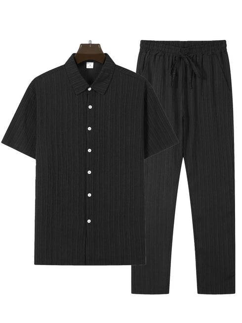 Men's Summer Business Casual Shirt and Pants Set