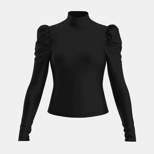 Mia Muse Women's T-shirts All Seasons Fashion Casual Korean Solid Color Long Sleeve High-neck Regular T-shirts