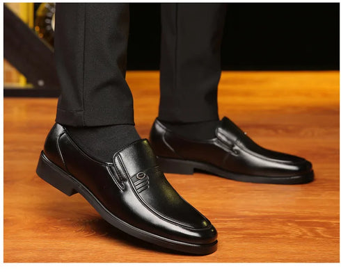 Men's Leather Formal Business Shoes for Casual Work and Comfort