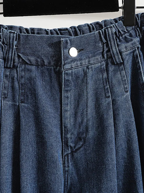 Women Casual Jeans Korean Style Streetwear Loose High Waist Denim Pants