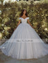 Liyuke Elegant Princess Ball Gown Wedding Dresses With Beading Appliques Lace Off Shoulder For Brides
