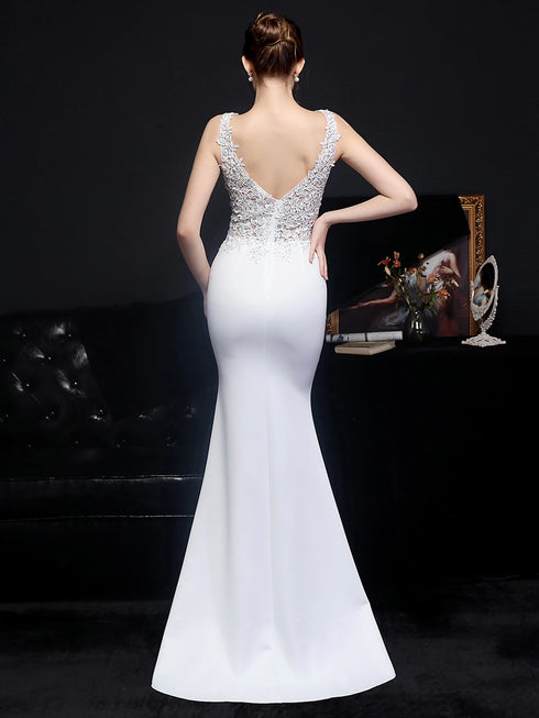 Sexy Elegant Luxury Wedding Evening Long Dresses for Women Rhinestone Prom Party Dresses Summer Dress