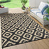 Outdoor Plastic Straw Rug Modern Geometric Waterproof Reversible Mat for Patio Porch Backyard Picnic