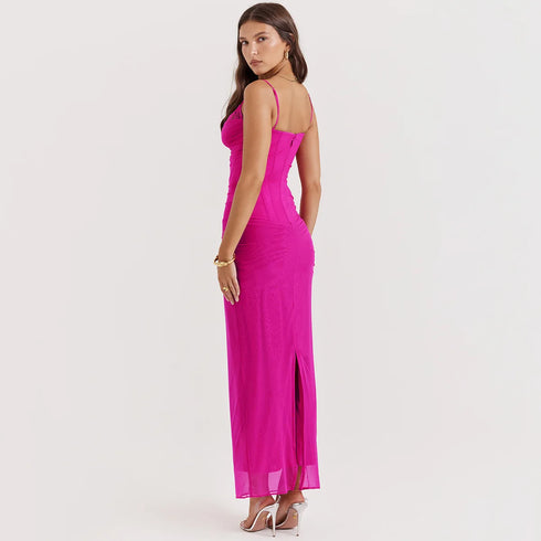 Suninheart Summer Mesh Maxi Dresses for Women Elegant Formal Dress