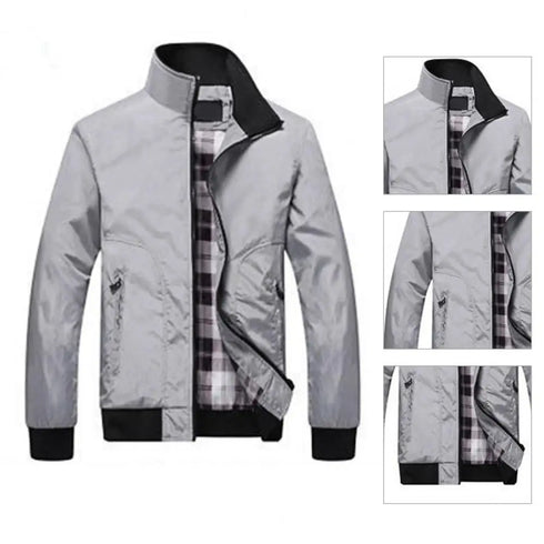 Stylish Men's Spring Jacket with Elastic Cuffs - Versatile Casual Outdoor Coat for Autumn Mountaineering Adventures