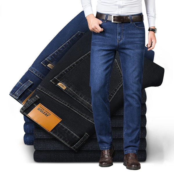 Cotton Men's Jeans Denim Pants Classic Overalls Trousers