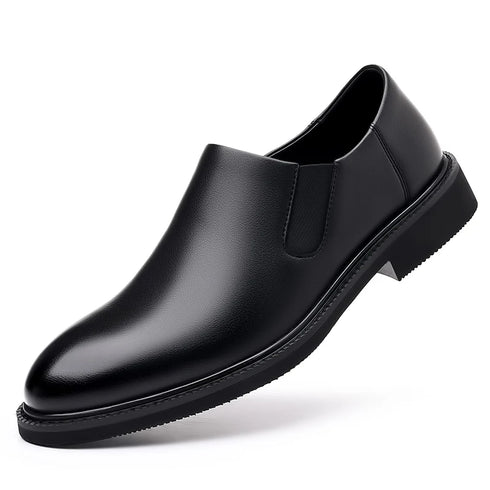 Stylish Men's Oxford Dress Shoes for Business, Weddings, and Office Wear - Elegant Genuine Leather Slip-On Loafers for Casual Occasions