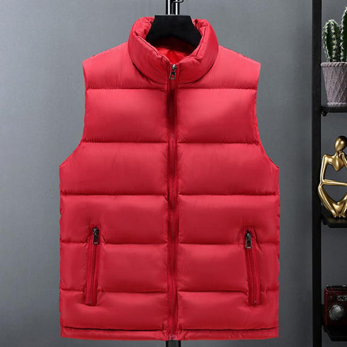 Men's Thermal Sleeveless Padded Vest - Casual Outdoor Body Warmer for Hiking and Winter Wear, Stylish and Functional Down Cotton Jacket, Windproof Design, Perfect for Autumn and Winter Adventures