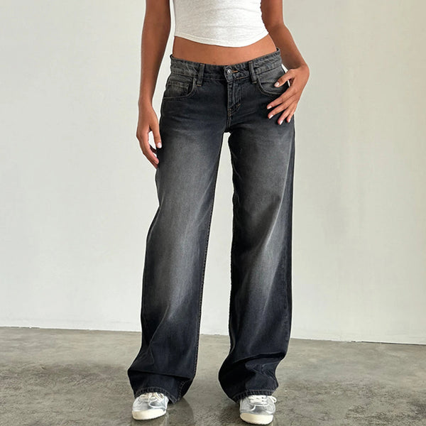 Women Wide Leg Jeans Casual High Waist Baggy Denim Pants