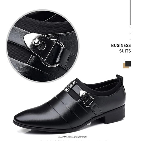 Luxurious Men's Leather Oxfords - Breathable Formal Dress Shoes for Office, Weddings, and Daily Wear, Elegant Slip-On Moccasins with Rubber Outsole