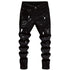 Retro Ripped Black Stretch Jeans Men's Casual Comfort Pants