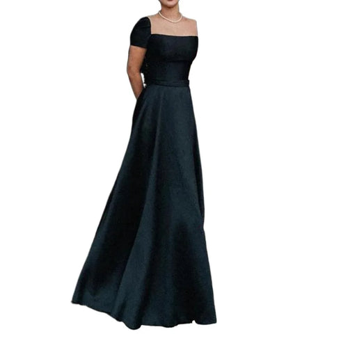 Elegant A Line Wedding Dresses Vintage Square Collar Bridal Dress with Short Sleeve Customized