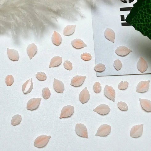50pcs 3D Kawaii Colorful Leaf Nail Art Charms - Mixed Resin Nail Decorations and Acrylic Rhinestones for DIY Manicure Accessories and Press-On Nails