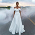White Mermaid Satin Wedding Dresses with Detachable Overskirt Train Customized Bridal Dress 2 in 1 Gowns