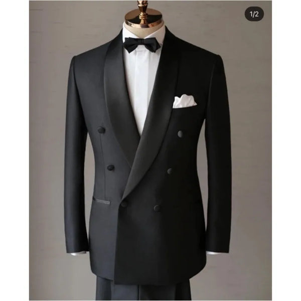 Men Black Formal Suit Jackets Business Blazer Slim Fit Tops