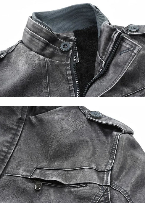 Fleece-lined Faux-Leather Jacket — Warm, Slim & Winter-Ready